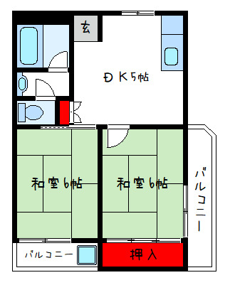 八尾市春日町のマンションの間取り