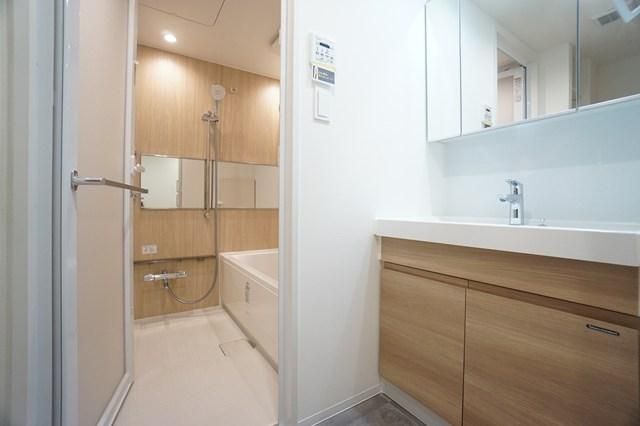 洗面設備　スペースが確保できる洗面所です