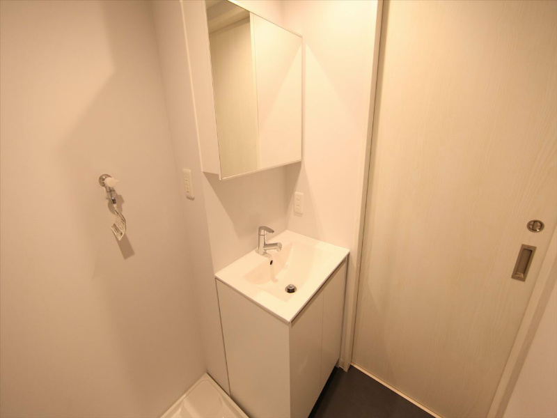 洗面設備　脱衣所　独立洗面台（シャンプードレッサー付）収納スペース有