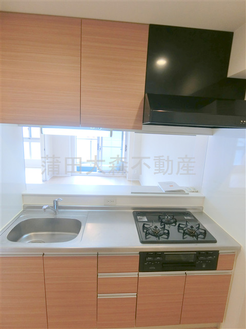 キッチン　3口ガスグリル付システムキッチン　カウンターキッチン