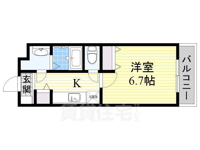南海本線 堺駅 徒歩8分 4階建 築21年の間取り写真