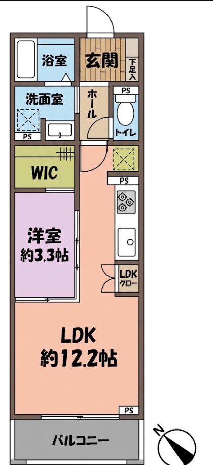仙台市地下鉄東西線 連坊駅 徒歩7分 3階建 築1年の間取り写真