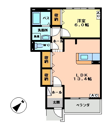 ボン　シャンスの間取り