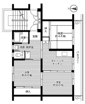 ビレッジハウス小名浜2号棟の間取り