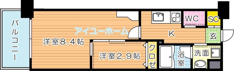 北九州市八幡西区穴生のマンションの間取り