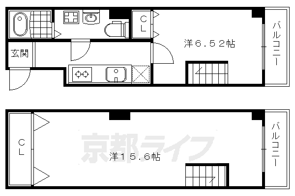 京都市下京区堀之上町のマンションの間取り