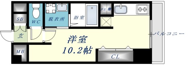 東大阪市渋川町のマンションの間取り