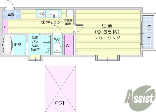 仙台市青葉区愛子中央のアパートの間取り