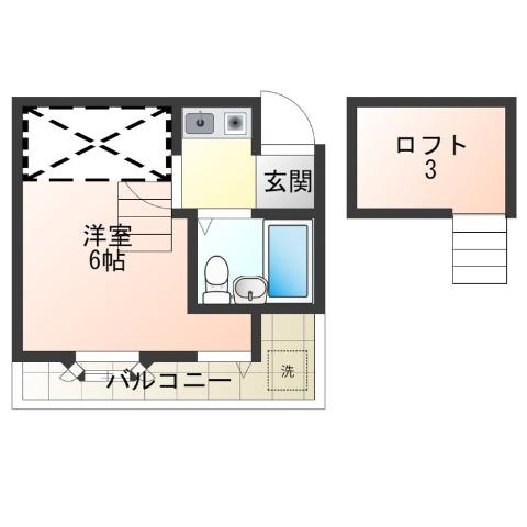 大阪市西成区千本南のマンションの間取り