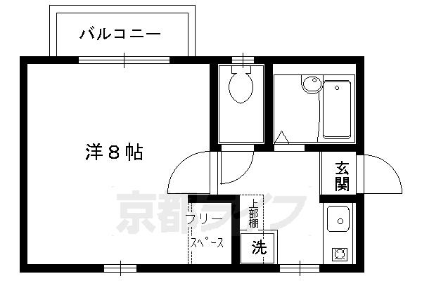 【京都市北区等持院中町のアパートの間取り】