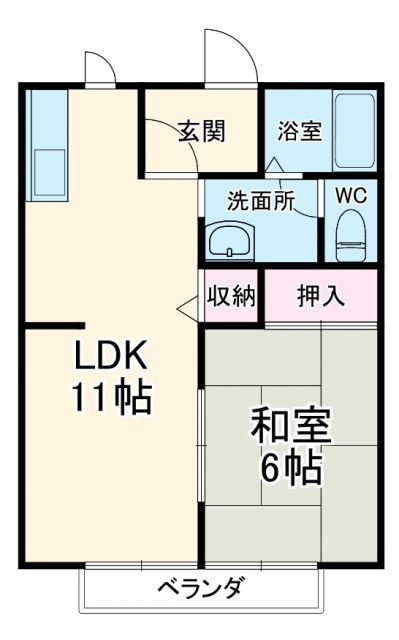 磐田市松之木島のアパートの間取り