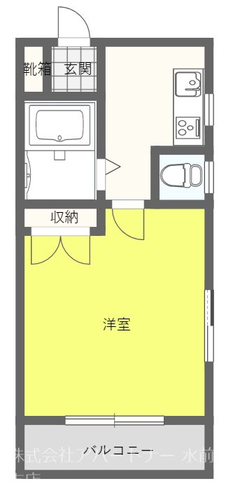 熊本市中央区大江のアパートの間取り