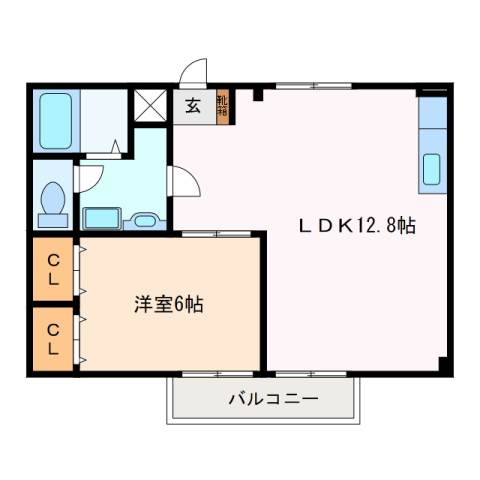 松阪市上川町のアパートの間取り