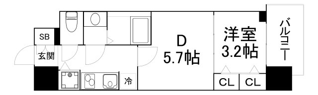 大阪市浪速区日本橋のマンションの間取り