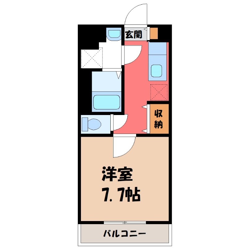 宇都宮市宿郷のアパートの間取り