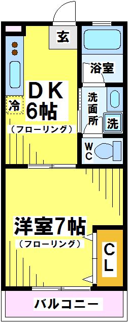 府中市若松町のアパートの間取り