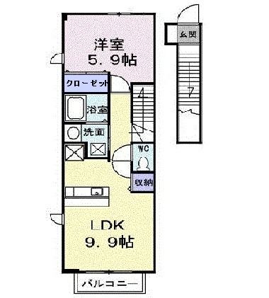 サンシャイン　桜川　Ｃの間取り