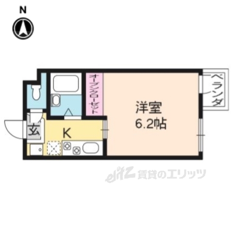 京都市上京区玉屋町のマンションの間取り