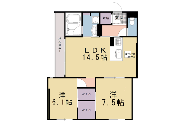 京都市南区西九条大国町のマンションの間取り