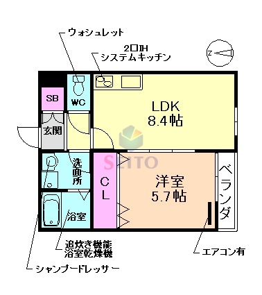 豊中市利倉東のアパートの間取り