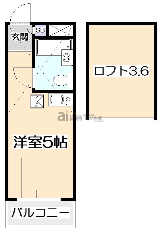 国分寺市本多のアパートの間取り