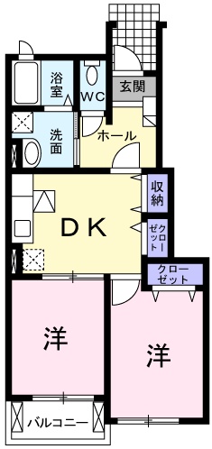 広島市安佐北区可部のアパートの間取り