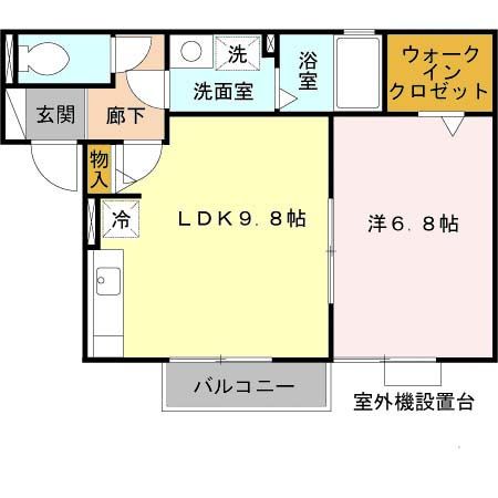 橿原市豊田町のアパートの間取り