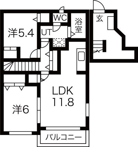 明石市大久保町西脇のアパートの間取り