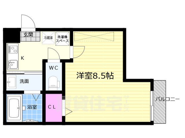 京都市下京区花畑町のマンションの間取り