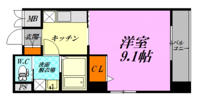 広島市中区加古町のマンションの間取り