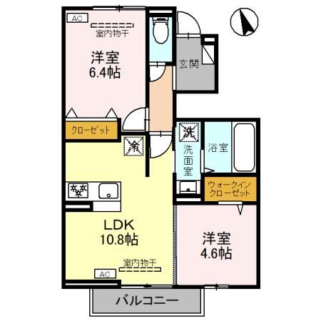 小山市粟宮のアパートの間取り