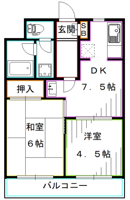 中野区本町のマンションの間取り