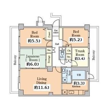 【横浜市瀬谷区瀬谷のマンションの間取り】