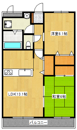 郡山市日和田町のアパートの間取り