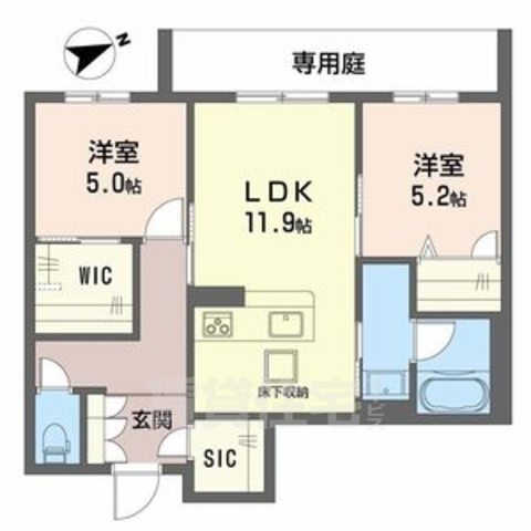 堺市堺区南三国ヶ丘町のマンションの間取り