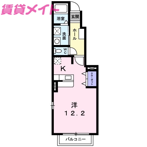 【四日市市東垂坂町のアパートの間取り】