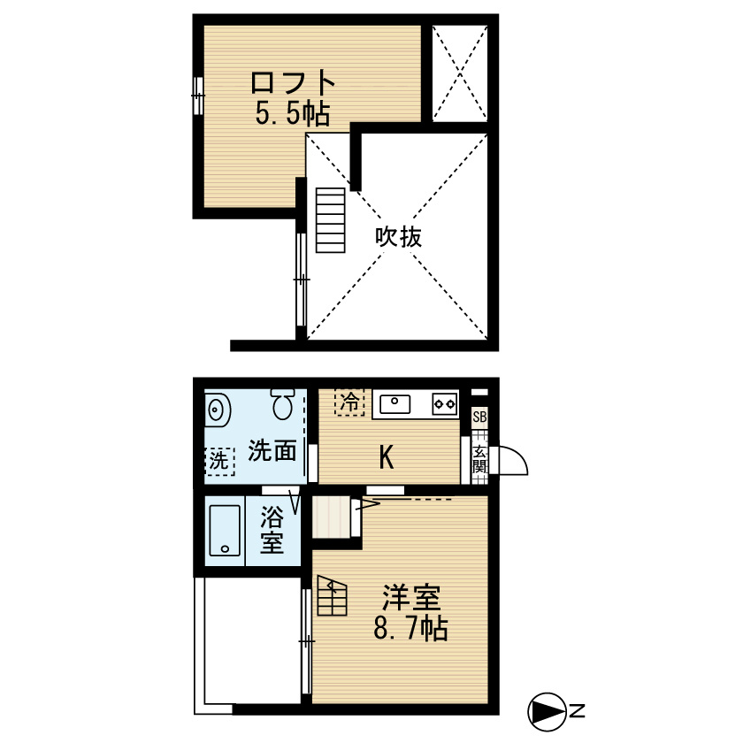 名古屋市中川区打中のアパートの間取り