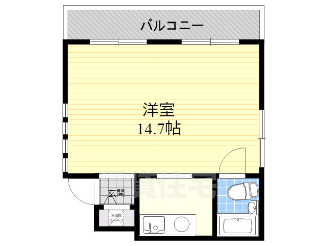 豊中市岡上の町のマンションの間取り