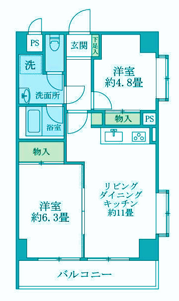 グリーンヒル平和島の間取り