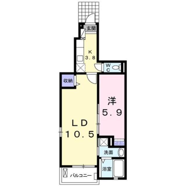 熊本市北区池田のアパートの間取り