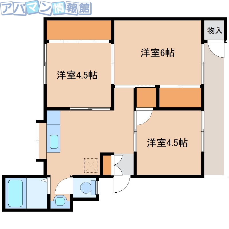 新潟市秋葉区北上のアパートの間取り