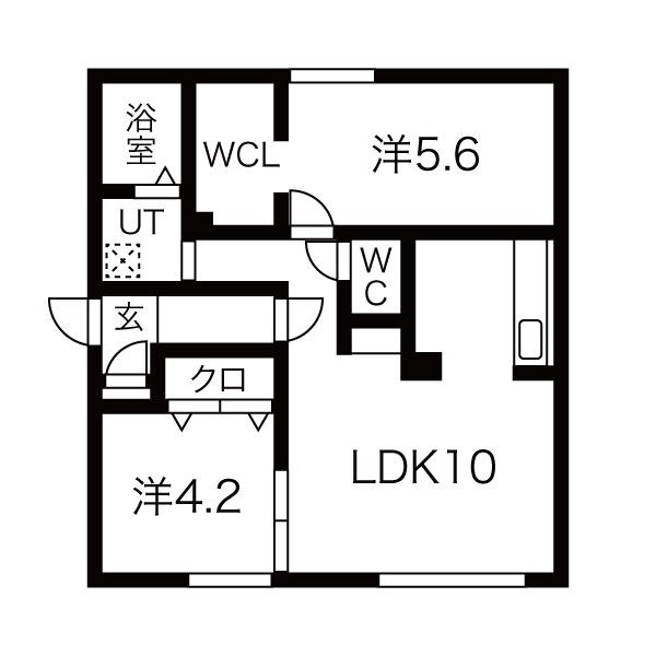 札幌市東区北十六条東のマンションの間取り