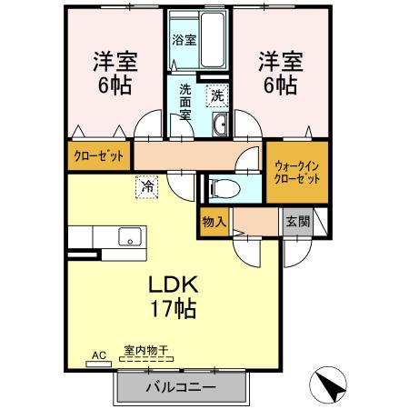 セジュール坂本B棟の間取り