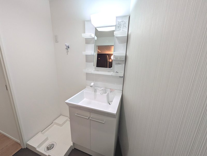 洗面設備　2026年2月現在 建築中の写真です