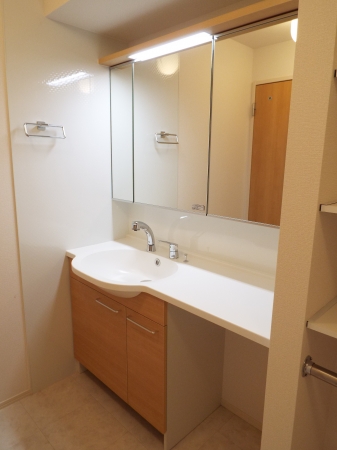 洗面設備　独立洗面台あり、毎朝おしゃれに忙しい女性の方におすすめです