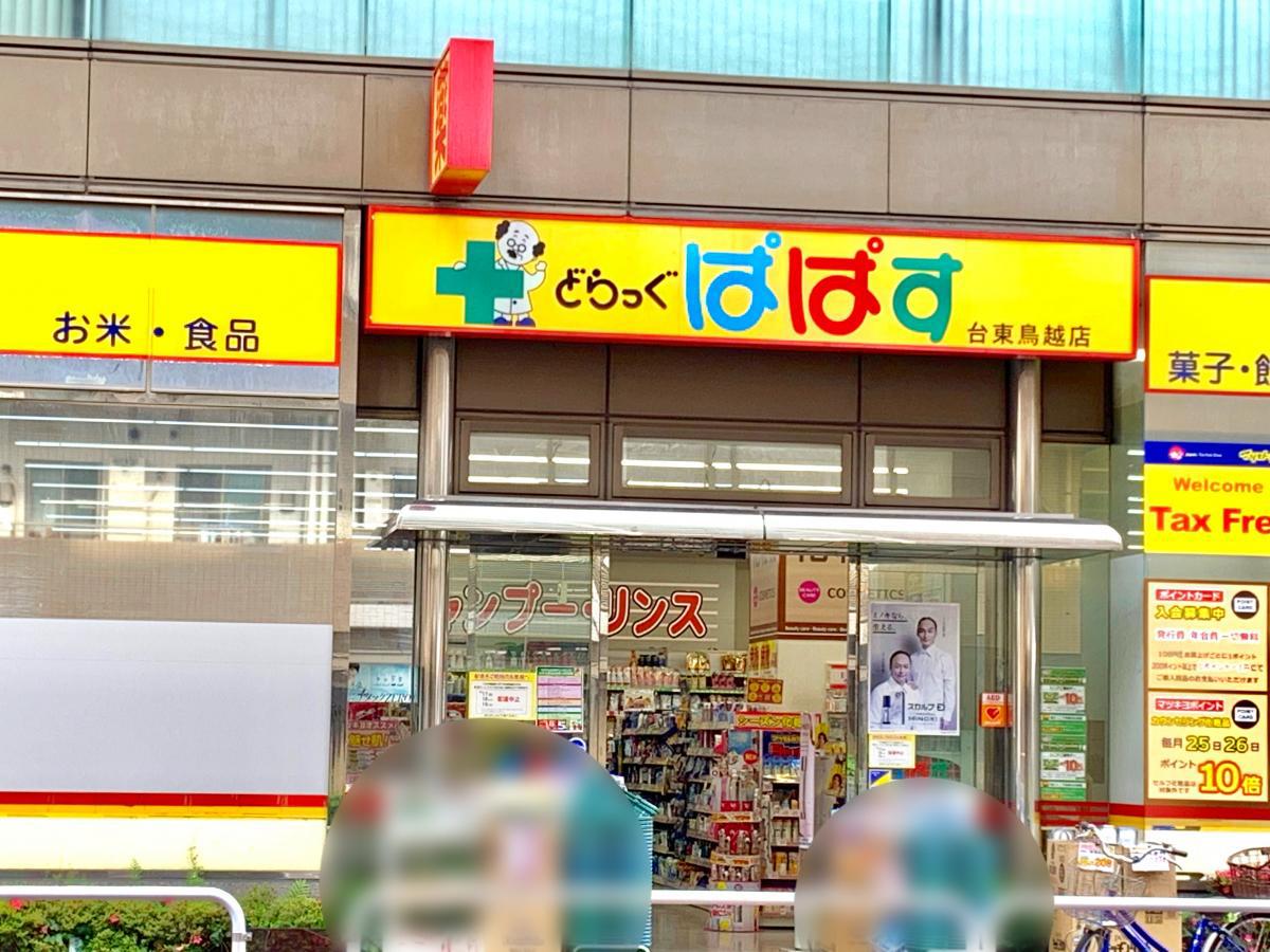 ドラックストア　どらっぐぱぱす台東鳥越店（ドラッグストア）まで420m