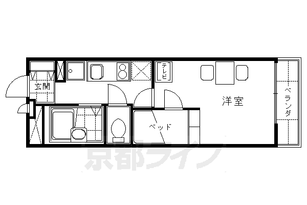 京阪宇治線 六地蔵駅 徒歩3分 4階建 築18年の間取り写真