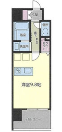 ＪＲ東海道本線 金山駅 徒歩5分 10階建 築8年の間取り写真