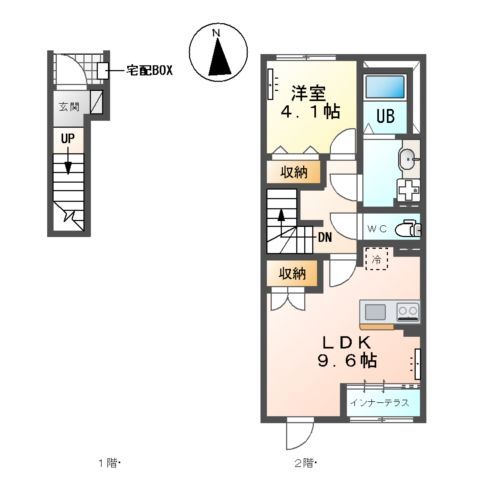 つくば市みどりの新築アパート(仮の間取り写真