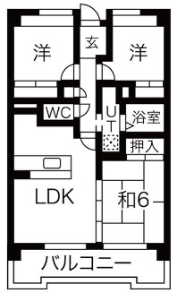 大阪府大阪市平野区西脇１（マンション）の賃貸物件の間取り